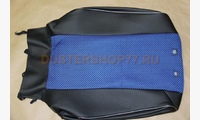 Экокожа черная, вставка из ткани синего цвета (для комплектации рено Дастер без пакета безопасность)
