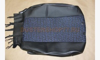 Экокожа черная + ткань черная с синим рисунком (для комплектации дастер с пакетом безопасность)