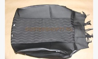 Чёрная экокожа с вставкой ткань волна (для Рено Дастер с пакетом безопасность и разд. задней спинкой)