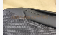 Чехлы экокожа черная, ткань в черточку (для комплектации Дастер 2015- с разд. задней спинкой)