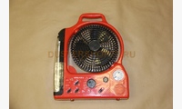 Вентилятор, фумигатор, радио, двойная лампа, часы (красный)