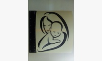 Наклейка Мать с ребенком (цвет черный)