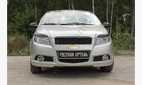 Накладки на передние фары (Реснички) Chevrolet Aveo Хэтчбек 3 дв. 2008-2012