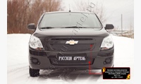 Зимняя заглушка решетки радиатора и переднего бампера Chevrolet Cobalt (седан) 2013-