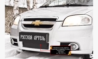 Зимняя заглушка решётки переднего бампера Chevrolet Aveo седан 2007-2012