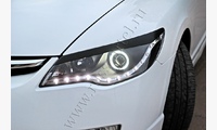 Накладки на передние фары (Реснички) Honda Civic седан 2006-2009