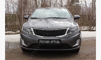 Накладки на передние фары (реснички) KIA Rio III (седан) 2011-2015 (дорестайлинг)