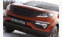 Решётка радиатора. Вариант 3 с сеткой металлик KIA Sportage 2010-2013