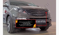 Решетка радиатора Вариант 3 с сеткой металлик KIA Sportage 2014-2015