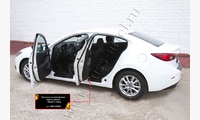Накладки на внутренние пороги дверей Mazda 3 седан 2013-2016 (III дорестайлинг)