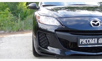 Накладки на передние фары (реснички) Mazda 3 седан 2010-2013