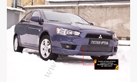 Зимняя заглушка решетки переднего бампера Mitsubishi Lancer X 2007-2010