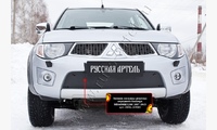 Зимняя заглушка решетки переднего бампера Mitsubishi L200 2010-2013