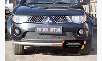 Зимняя заглушка решетки переднего бампера Mitsubishi L200 2007-2010