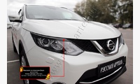 Накладки на передние фары (реснички) Nissan Qashqai 2014-