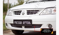 Защитная сетка переднего бампера Renault Logan 2004-2010