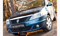 Зимняя заглушка решетки переднего бампера Renault Logan 2010-2013