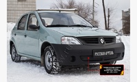 Зимняя заглушка решетки переднего бампера Renault Logan 2004-2010
