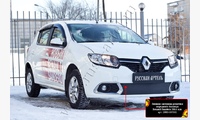 Зимняя заглушка решетки переднего бампера Renault Sandero 2014-