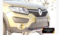 Зимняя заглушка решетки переднего бампера Renault Sandero Stepway 2014-