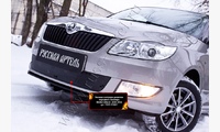 Зимняя заглушка решетки переднего бампера Skoda Fabia II 2010-2013
