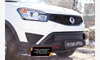 Зимняя заглушка решетки переднего бампера SsangYong Actyon 2013-