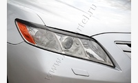 Накладки на передние фары (Реснички) укороченные Toyota Camry V40 2006-2009 (дорест.)