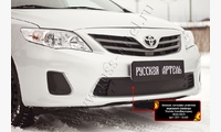 Зимняя заглушка решетки переднего бампера Toyota Corolla (седан) 2010-2013