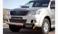 Зимняя заглушка решетки переднего бампера Toyota Hilux 2013-2015