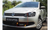 Накладки на передние фары (реснички) Вар.2 Volkswagen Polo V 2009-2015