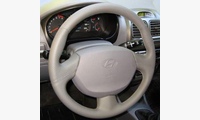 Кожаная оплетка на руль серая Hyundai Accent МТ3, AТ5, 