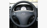 Кожаная оплетка на руль Hyundai Elantra IV, черная