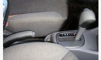 Кожаные накладки на ручку АКПП и ручку ручного тормоза Hyundai Accent АТ4-АТ5, серо-черные 