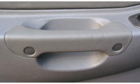 Набор кожаных накладок на внутренние ручки дверей Hyundai Accent, серые