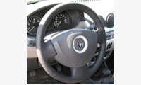 Кожаная оплетка на руль Renault Logan (2 фаза), Sandero, Symbol, LADA Largus, Daewoo Nexia, Nissan Almera III (G11-G15), черная