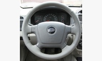 Кожаная оплетка на руль Kia Cerato I, серая