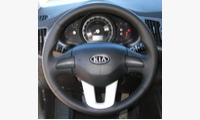Кожаная оплетка на руль Kia Ceed I, Kia Sportage III, черная
