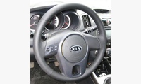 Кожаная оплетка на руль Kia Cerato II, Rio II, Soul, Venga, черная