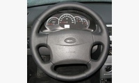 Кожаная оплетка на руль со шнуровкой Lada Priora (2007-2013), Lada Kalina (2007-2013), черная