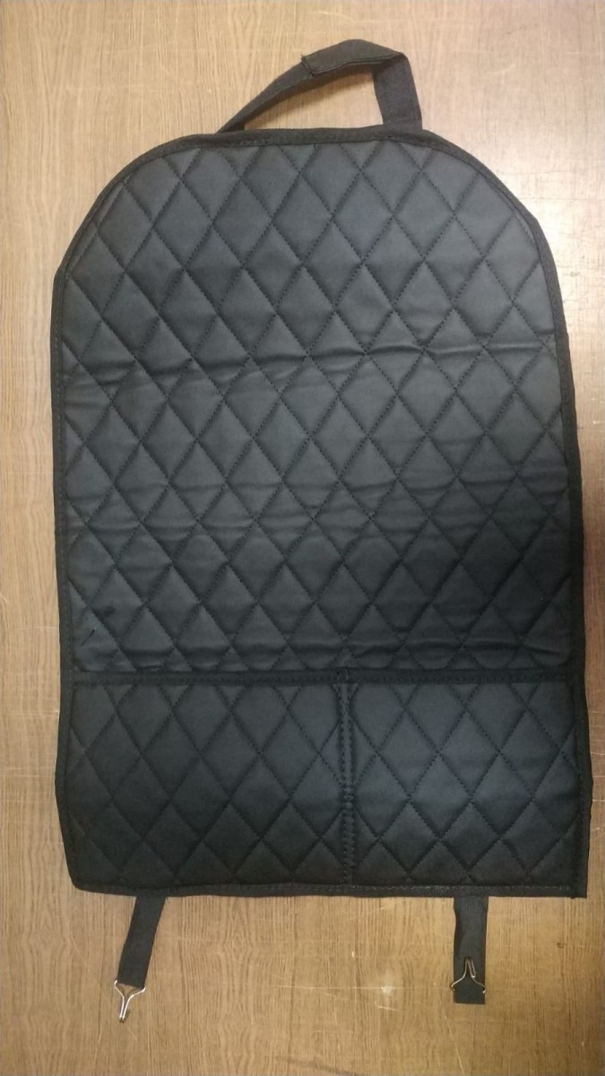 Защитная накидка на сиденье с карманами экокожа-ромб