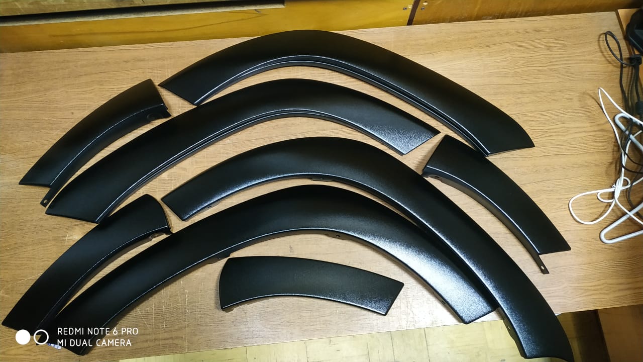 Накладки на крылья (расширители колёсных арок) Дастер 2015- цвет Черная Жемчужина 676 (Автолидер58)