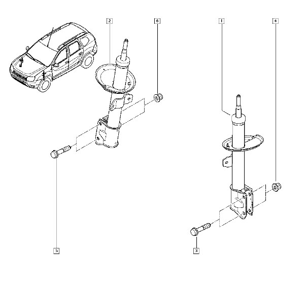 Передняя стойка рено дастер 4х4 схема с картинками
