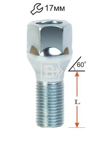 Болт колесный конусный M12x1.5 под ключ 17