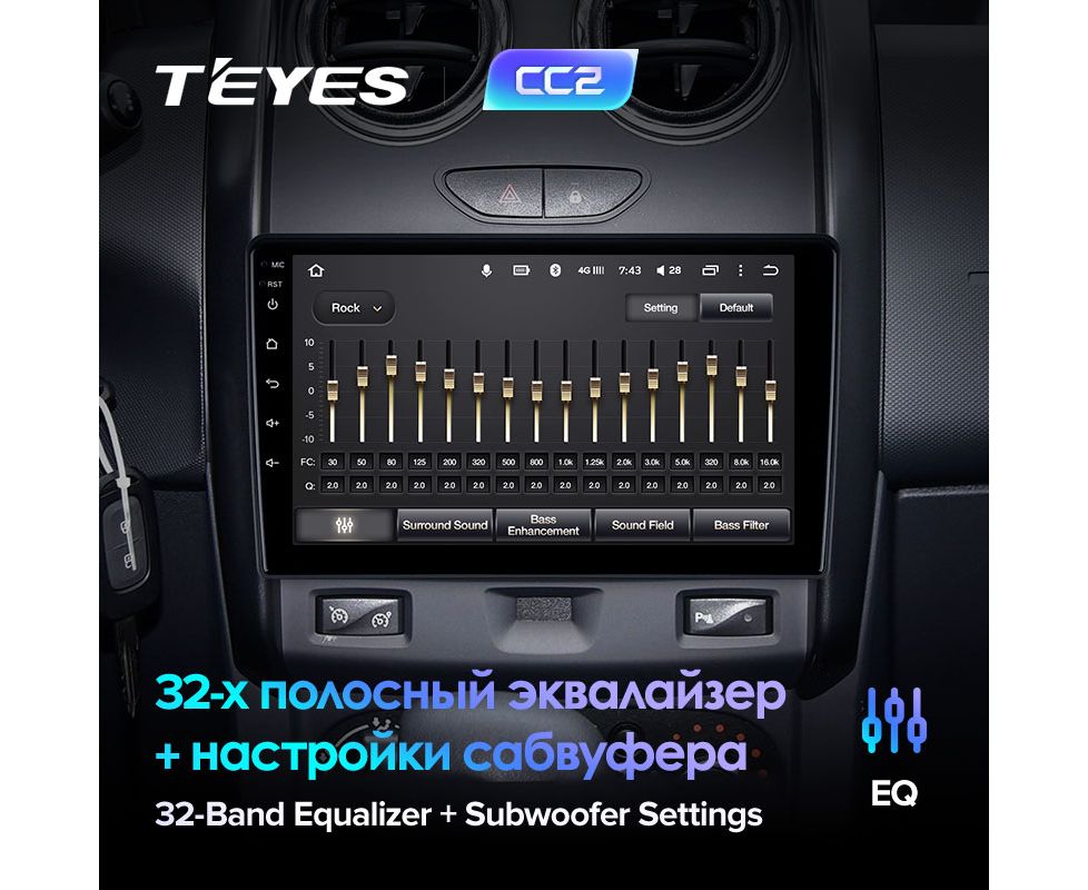 Магнитола Teyes для Рено Дастер 2015- комплект для установки (4Gb+64Gb)