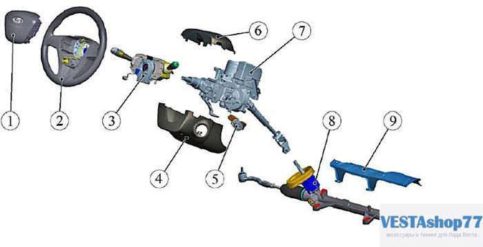 схема рулевого управления весты и xray