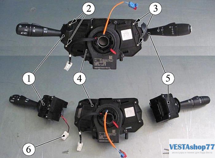 Снятие подрулевых переключателей Весты и XRAY