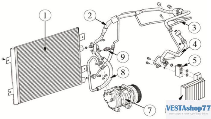 Схема кондиционера лада веста