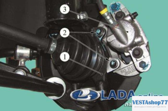 Колодки тормозные передние Vesta, Vesta NG, XRay (1.6/1.8 16V, 2WD)- замена